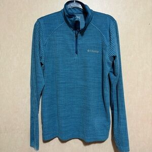 Columbia Blue Crestone Ridge 1/4 Zip Textured Pullover